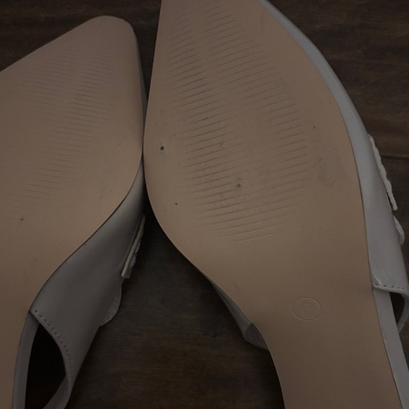 Elegant Cream Slingback Women's shoes with Kitten Heel - Picture 6 of 8